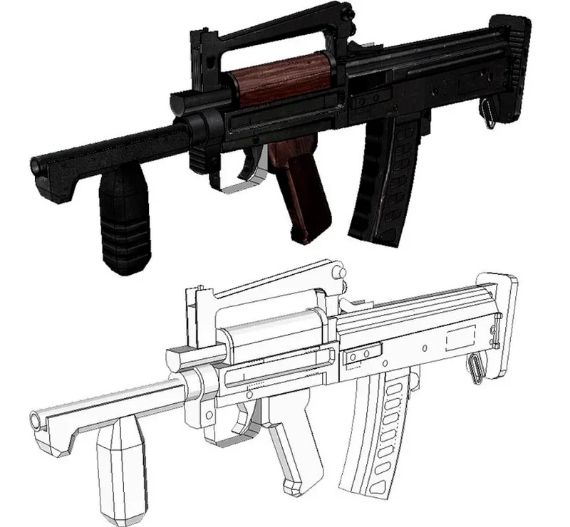 120cm Realistic Paper Groza Submachine Model 2 120cm Realistic Paper Groza Submachine Model - Image 2