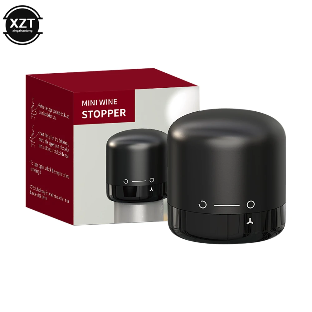 Black Vacuum Wine Stopper with Seal System 5 Black Vacuum Wine Stopper with Seal System - Image 5