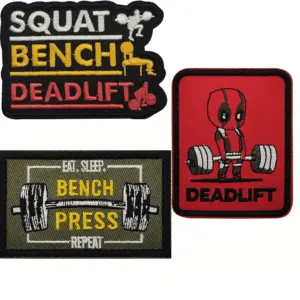 NO PAIN NO GAIN Gym Embroidered Patch Set