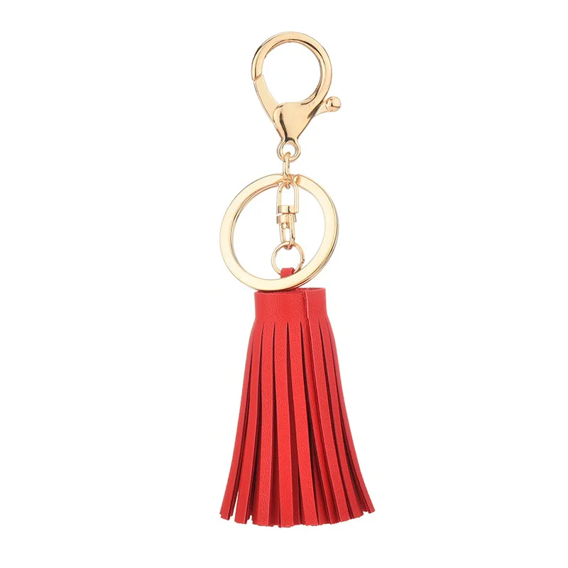 Red Leather and Metal Keychain for Keys and Bags 5 Red Leather and Metal Keychain for Keys and Bags - Image 5