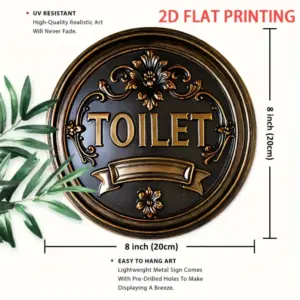 Vintage American-Style Toilet Sign with Gold Details 7 Sedfb2ea4779a400989ec4a02870830a0A