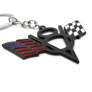 V8 Flag Logo 3D Keychain for Vehicles 8 See061e60c34e471aafb7e4c1be599697H
