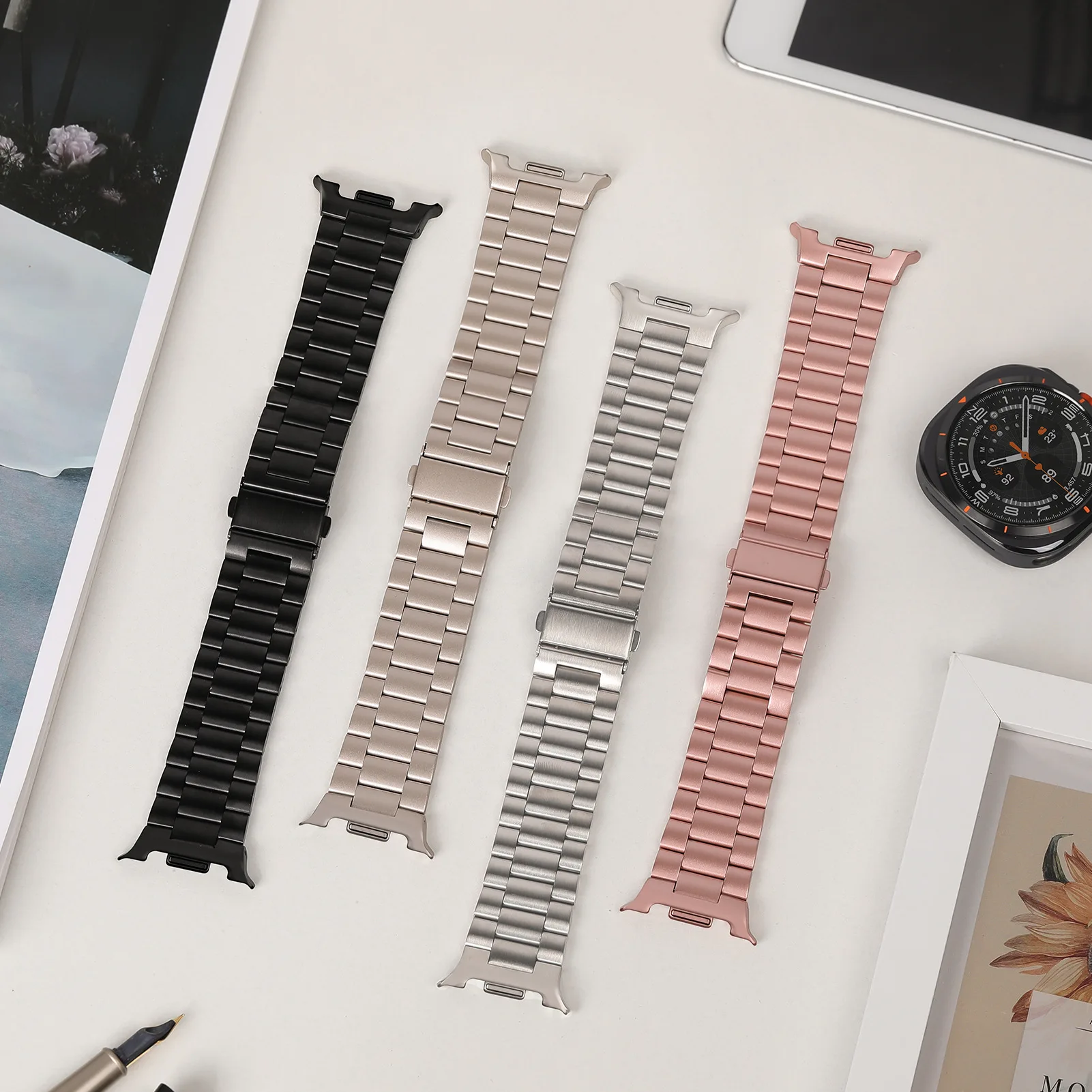 Stainless Steel Watch Band for Samsung Galaxy Watch 8 3 Stainless Steel Watch Band for Samsung Galaxy Watch 8 - Image 3