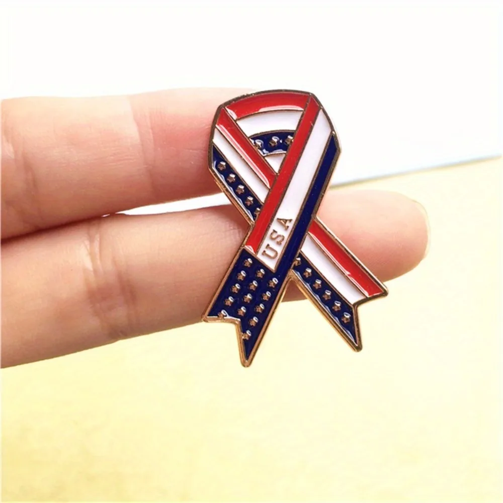 Patriotic Blue Flag Ribbon Lapel Brooch 4 Patriotic Blue Flag Ribbon Lapel Brooch - Image 4