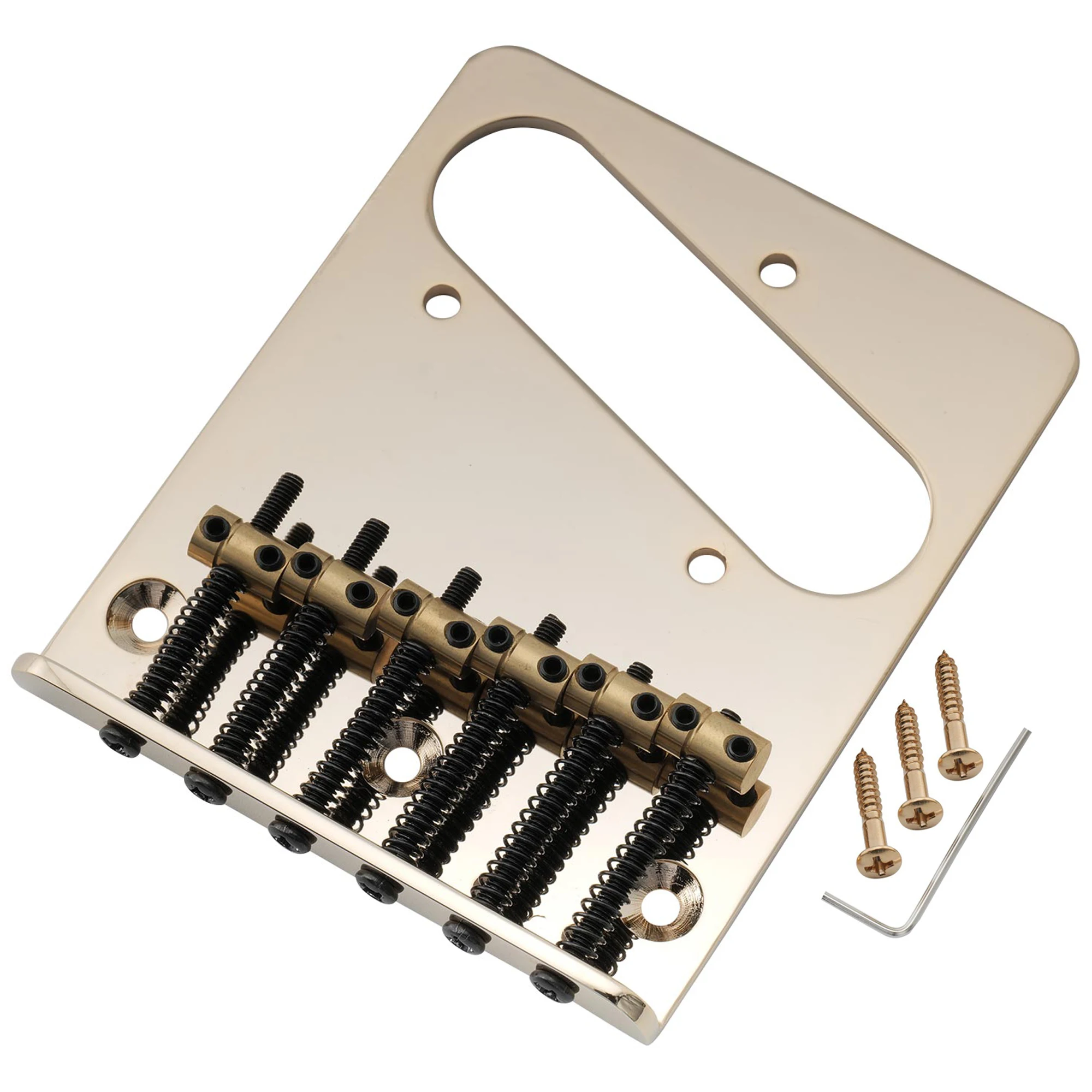 Musiclily Pro 54mm Tele Guitar Bridge with Brass Saddles 6 Musiclily Pro 54mm Tele Guitar Bridge with Brass Saddles - Image 6