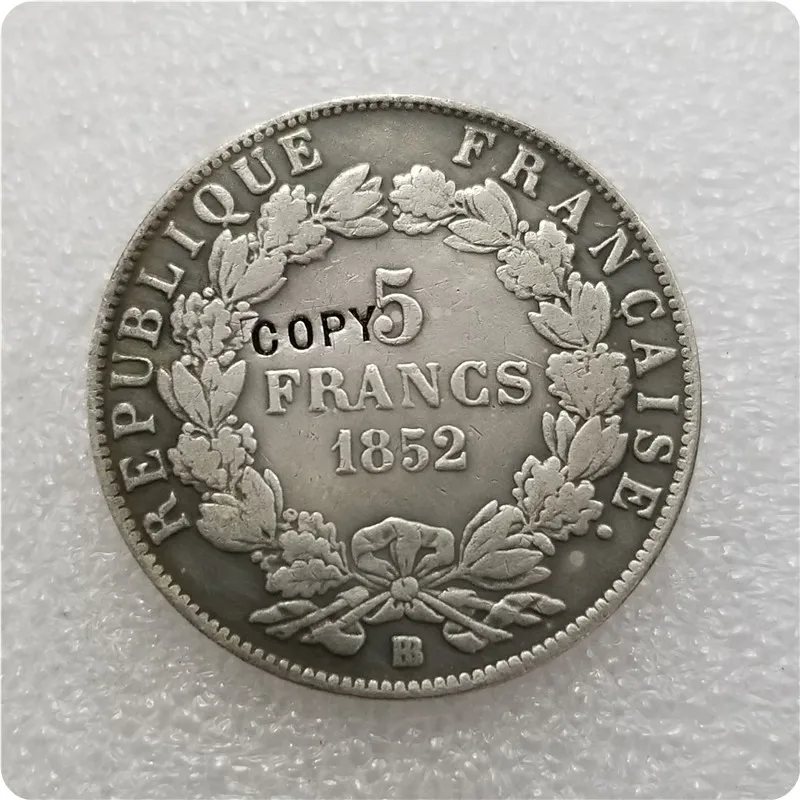 1852-BB France 5 Francs Replica Medal 2 1852-BB France 5 Francs Replica Medal - Image 2