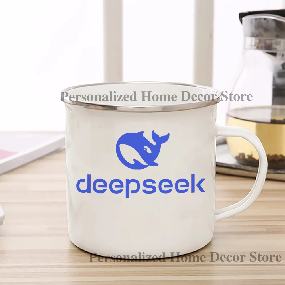 Whale Design Enamel Mug, 350ml, Rustic Finish 2 Whale Design Enamel Mug, 350ml, Rustic Finish - Image 2