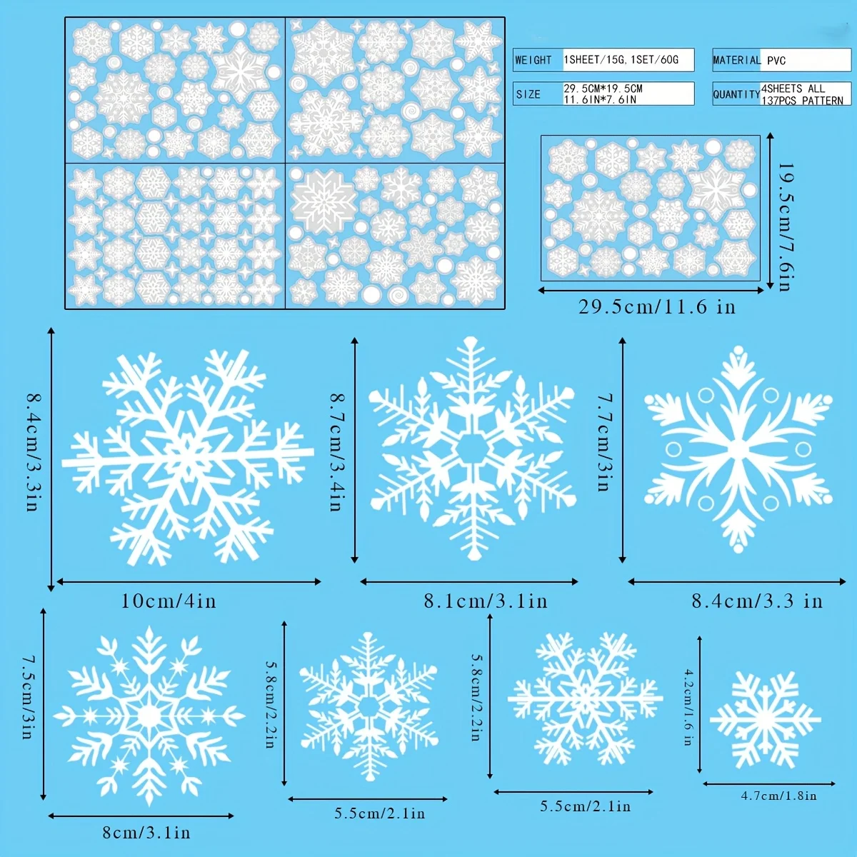 Elegant Christmas Window Stickers Set 7 Elegant Christmas Window Stickers Set - Image 7