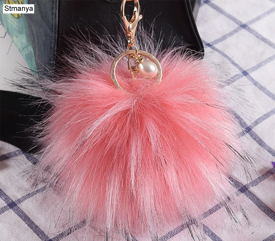 Fashionable Faux Fur Pom-Pom Keychain in Vibrant Colors 5 Fashionable Faux Fur Pom-Pom Keychain in Vibrant Colors - Image 5