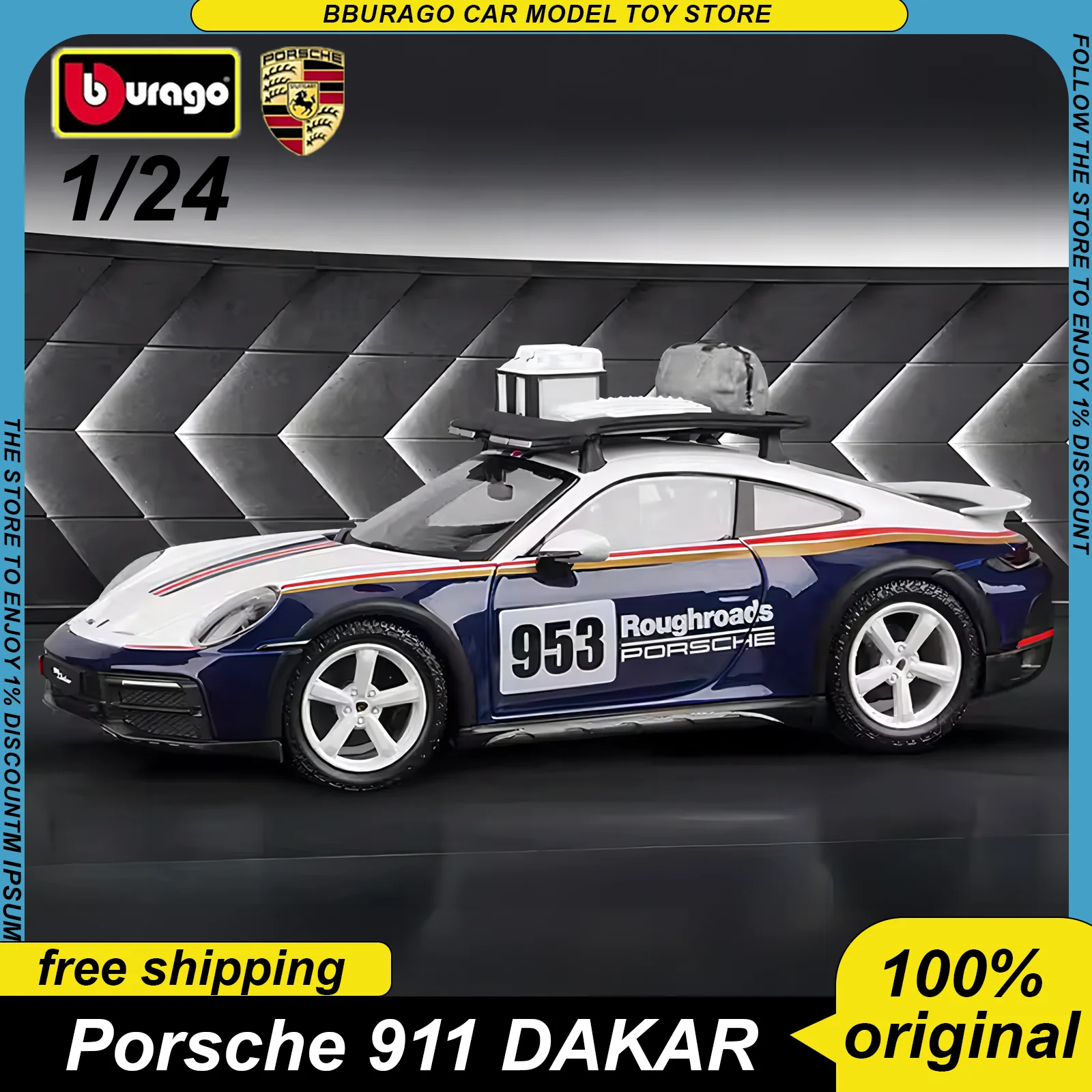 Porsche Dakar WRC 1:24 Diecast Model 1 Porsche Dakar WRC 1:24 Diecast Model