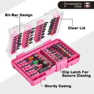 Pink Transparent Impact Screwdriver Bits Set 10 Sf08eb4d5af094044895d8f783c01764b3