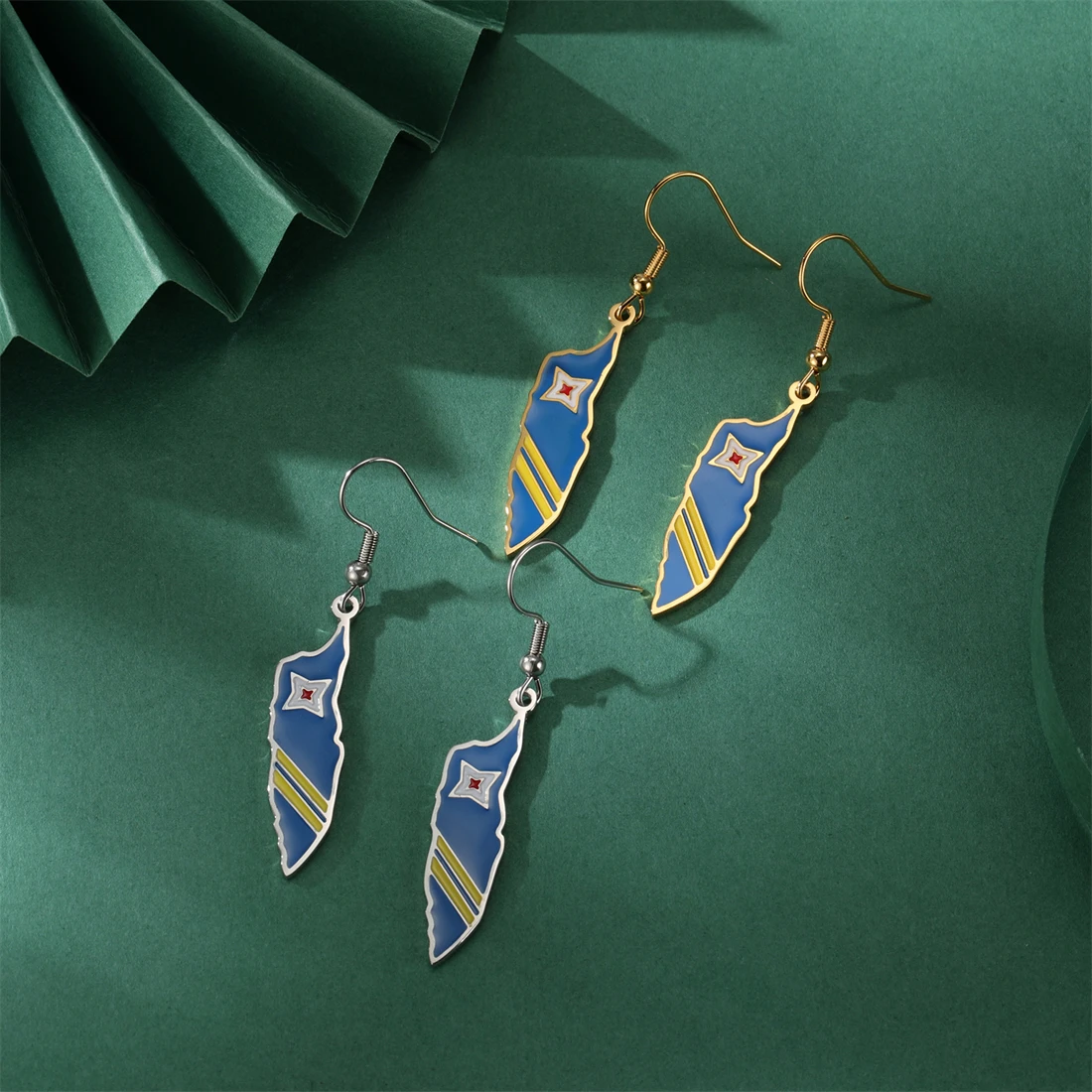 Stainless Steel Aruba Map Earrings 4 Stainless Steel Aruba Map Earrings - Image 4