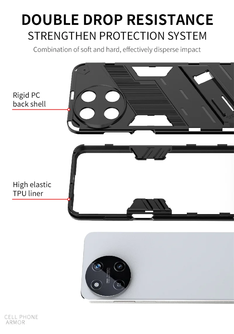 Rugged Black Protective Case for Realme 11 4G 5 Rugged Black Protective Case for Realme 11 4G - Image 5