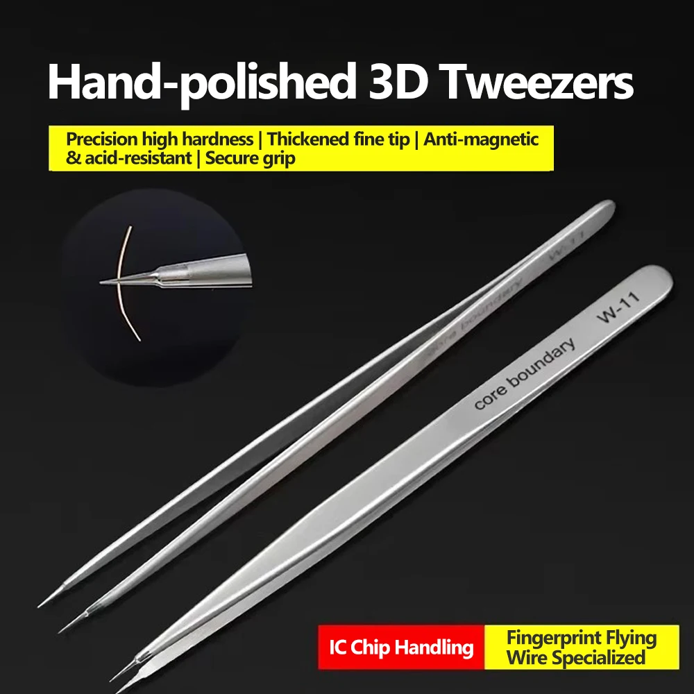 3D Stainless Steel Fine-Tip Micro Tweezers 140mm 4 3D Stainless Steel Fine-Tip Micro Tweezers 140mm - Image 4