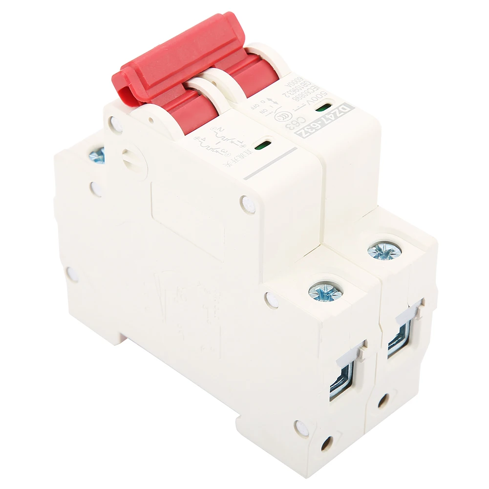DC 500V 63A Mini Circuit Breaker 2-Pole 6kA 2 DC 500V 63A Mini Circuit Breaker 2-Pole 6kA - Image 2