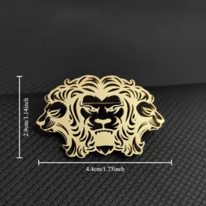 Three-Headed Lion Brooch in Alloy 7 Sf12a77ac34ad467bb2e8b1a85ab3d2f09