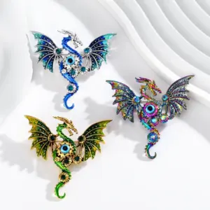 Fantasy Dragon Brooch with Gem Accents 9 Sf130f2569a2247a19177a491295d956eB 1