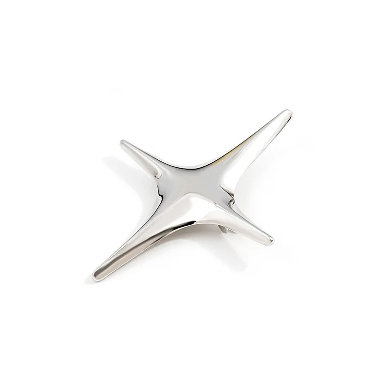 Silver Cross Star Brooch for Women and Men 5 Silver Cross Star Brooch for Women and Men - Image 5