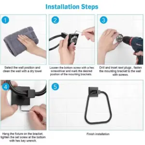 Modern Black Stainless Steel Towel Ring 12 Sf155c0549f7045d495acf5dad407ed43u