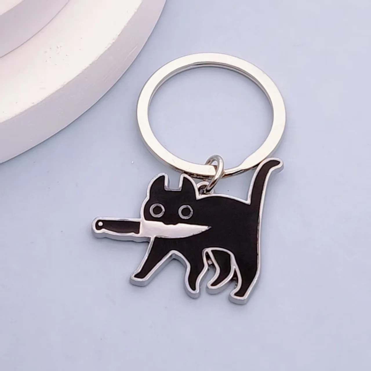 Vintage Stainless Steel Keychain with Charms 6 Vintage Stainless Steel Keychain with Charms - Image 6