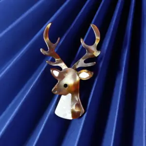 Vintage Amber Deer Head Pin for Jackets and Bags 10 Sf175656745524d0497686dac54c3fec3c