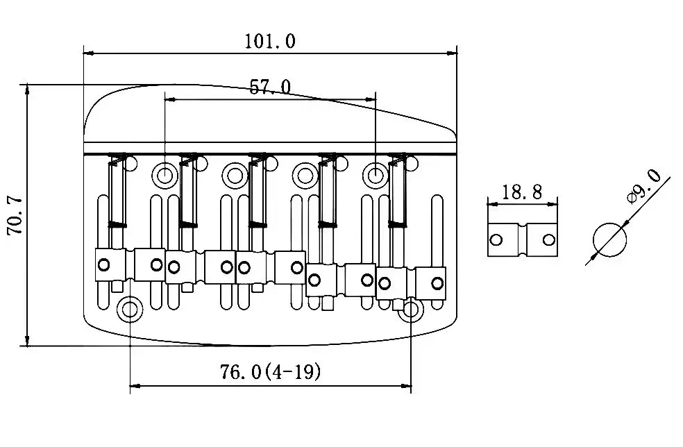 5-String Chrome Bass Bridge GB2013 6 5-String Chrome Bass Bridge GB2013 - Image 6