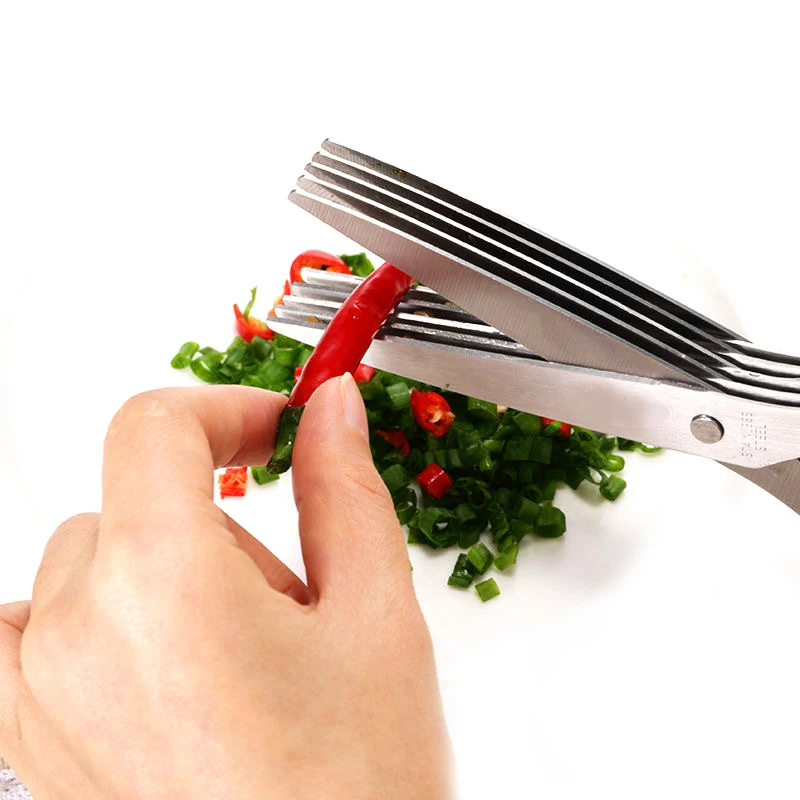 Multi-Layered Kitchen Scissors with Green Handles 3 Multi-Layered Kitchen Scissors with Green Handles - Image 3