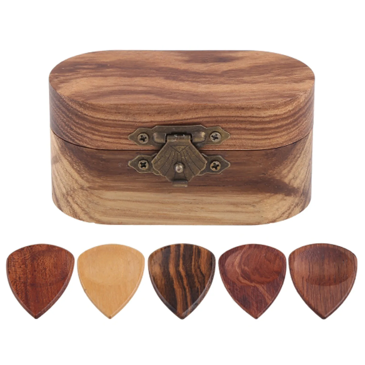 Handcrafted Wooden Heart Guitar Picks with Box 2 Handcrafted Wooden Heart Guitar Picks with Box - Image 2