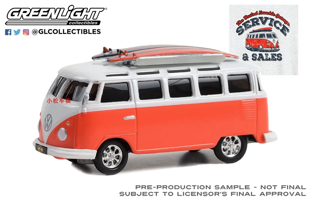 1964 VW Samba Diecast Model in Orange and White 2 1964 VW Samba Diecast Model in Orange and White - Image 2