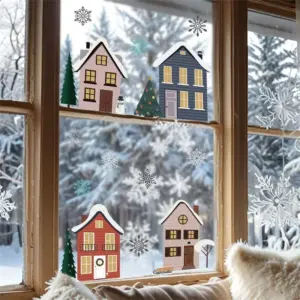 Christmas Houses Window Stickers 20x30cm Set 8 Sf253ac73849e4695a094f6fea91a9669J