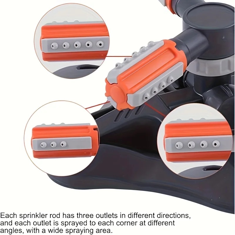 Black 360-Degree Garden Sprinkler for Lawns 5 Black 360-Degree Garden Sprinkler for Lawns - Image 5