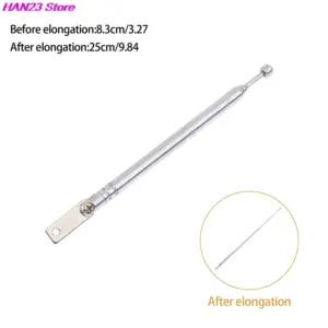 Adjustable Silver Telescopic Radio Antenna for Devices