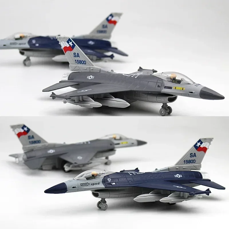 F16 Alloy Fighter Model in Blue and Gray 3 F16 Alloy Fighter Model in Blue and Gray - Image 3