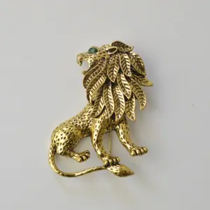 Vintage Gold Lion Brooch for Men 4 Sf373a03fdbe3499195e316605b190c4d6 1