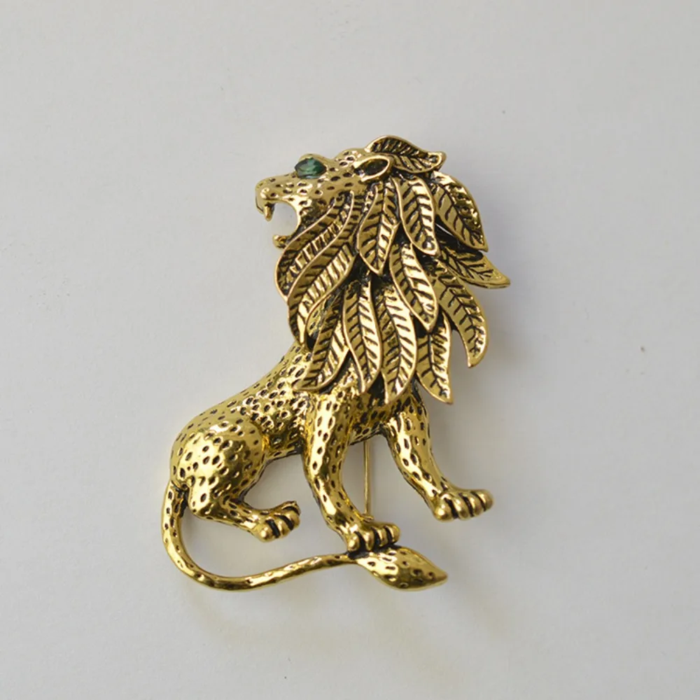 Vintage Gold Lion Brooch for Men 2 Vintage Gold Lion Brooch for Men - Image 2