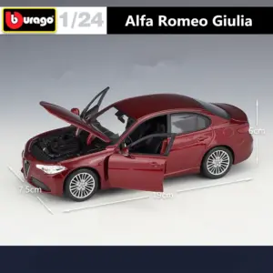 Vivid Red Alfa Romeo Giulia Coupe Model 1:24 Scale 11 Sf38f13b51bd245a98583a023add63513s
