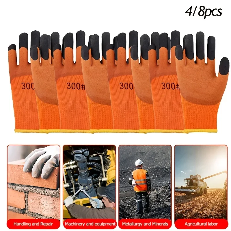 Vibrant Orange Men's Winter Gloves Set 2 Vibrant Orange Men's Winter Gloves Set - Image 2