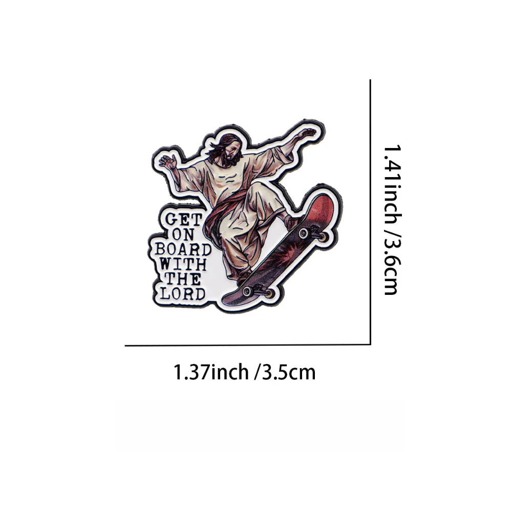 Cartoon Jesus Badge - Vibrant Alloy Pin 2 Cartoon Jesus Badge - Vibrant Alloy Pin - Image 2