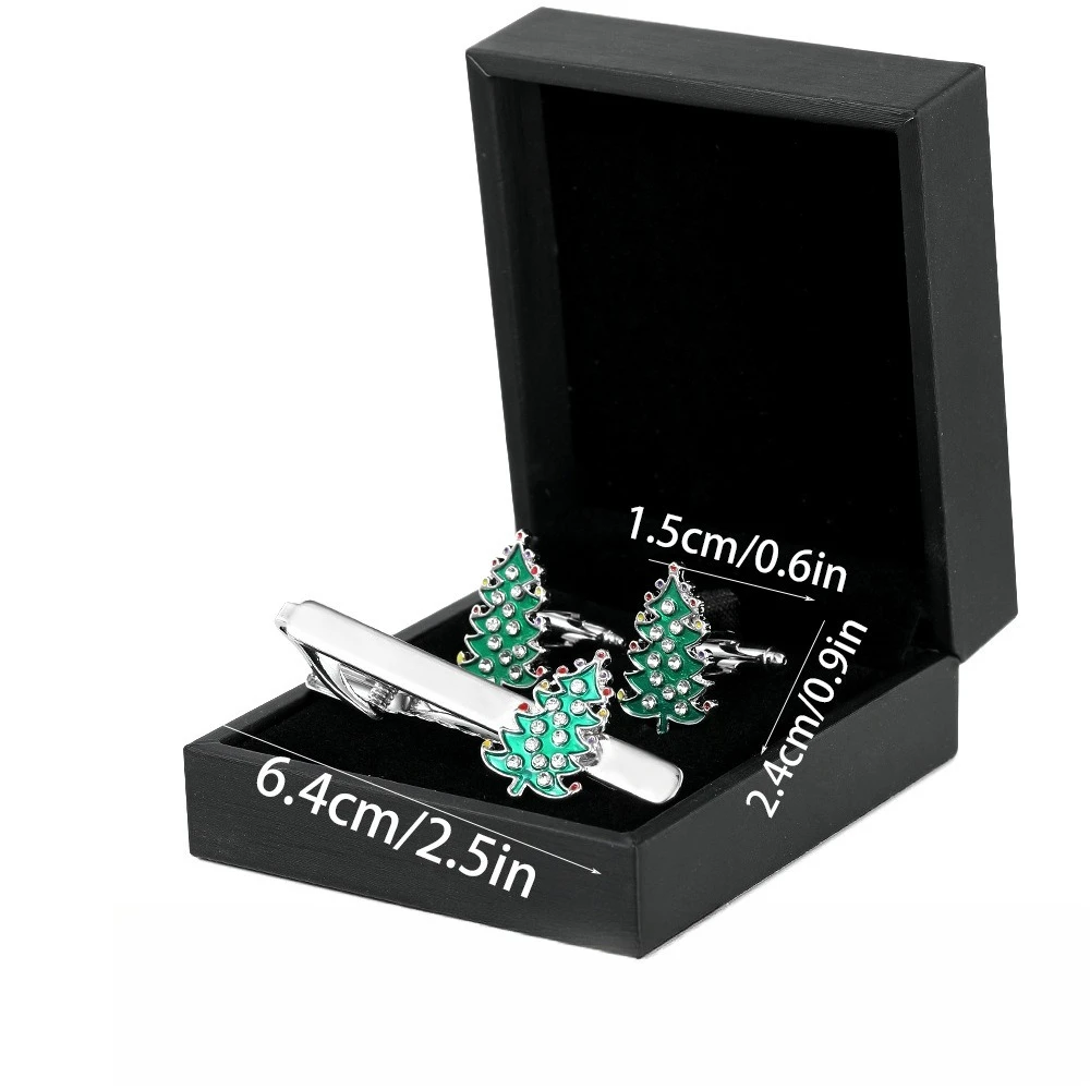 Festive Christmas Cufflinks & Tie Clip Set 3 Festive Christmas Cufflinks & Tie Clip Set - Image 3