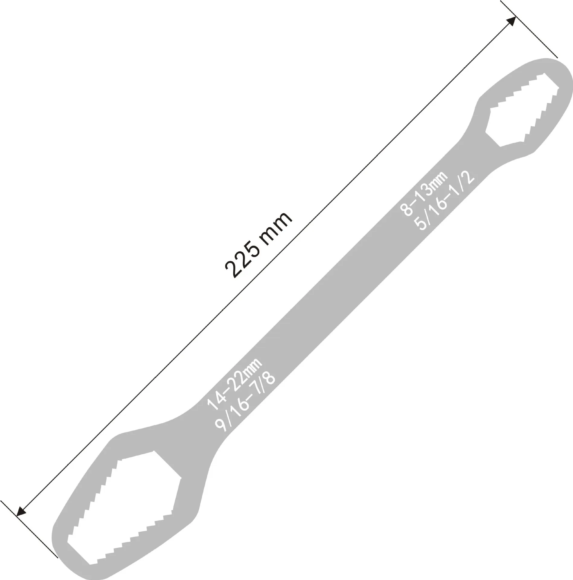 Adjustable Double-Headed Wrench 8-22mm, 270mm 8 Adjustable Double-Headed Wrench 8-22mm, 270mm - Image 8