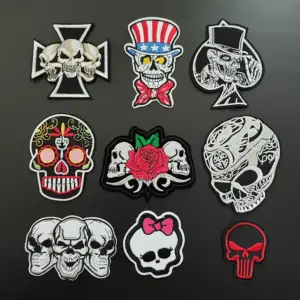 Punk Skull Embroidery Patches Set of Ten