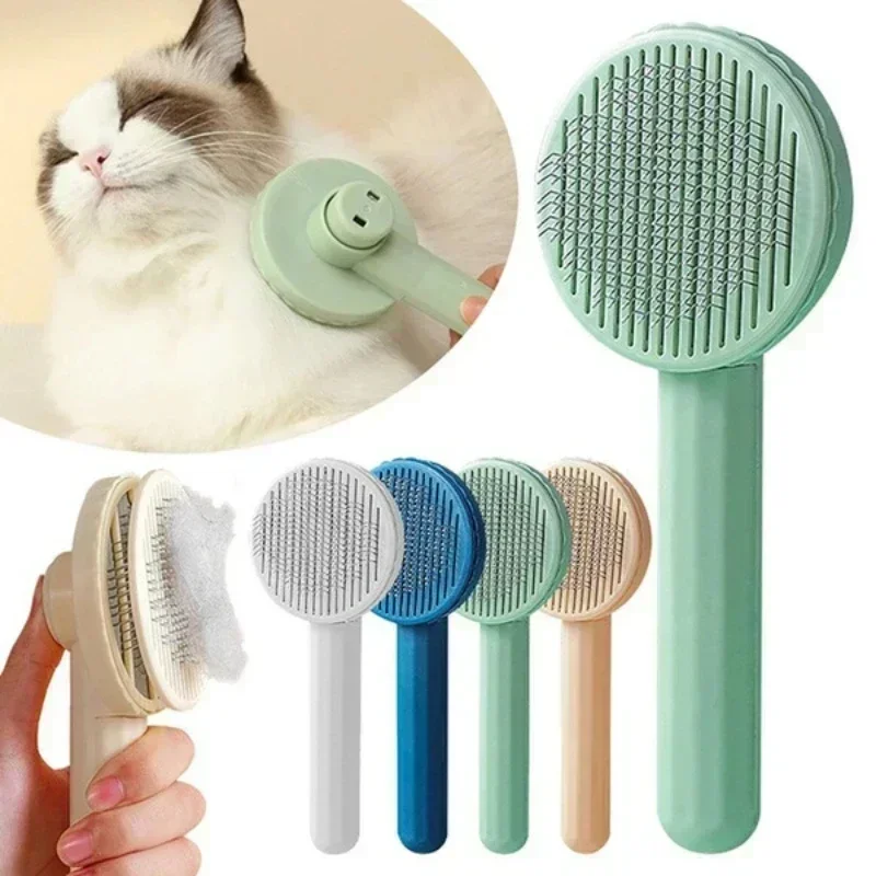Light Green Pet Grooming Brush for Cats 5 Light Green Pet Grooming Brush for Cats - Image 5