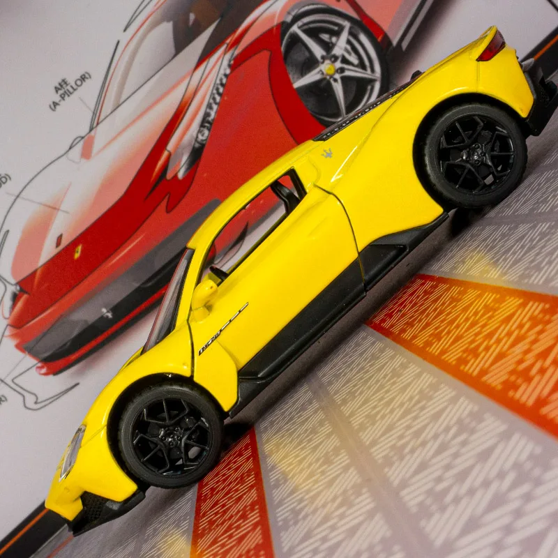 Yellow Maserati MC20 1:33 Scale Model 3 Yellow Maserati MC20 1:33 Scale Model - Image 3