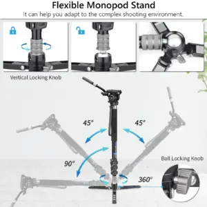 Professional DSLR Monopod with Fluid Head 11 Sf64bf223f33f4131aaeecc6aad0800c3k