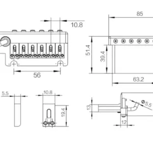 Non-Locking 2-Point Guitar Tremolo Bridge 11 Sf68a5262e88643cc9ad48f9a2c36bba0H