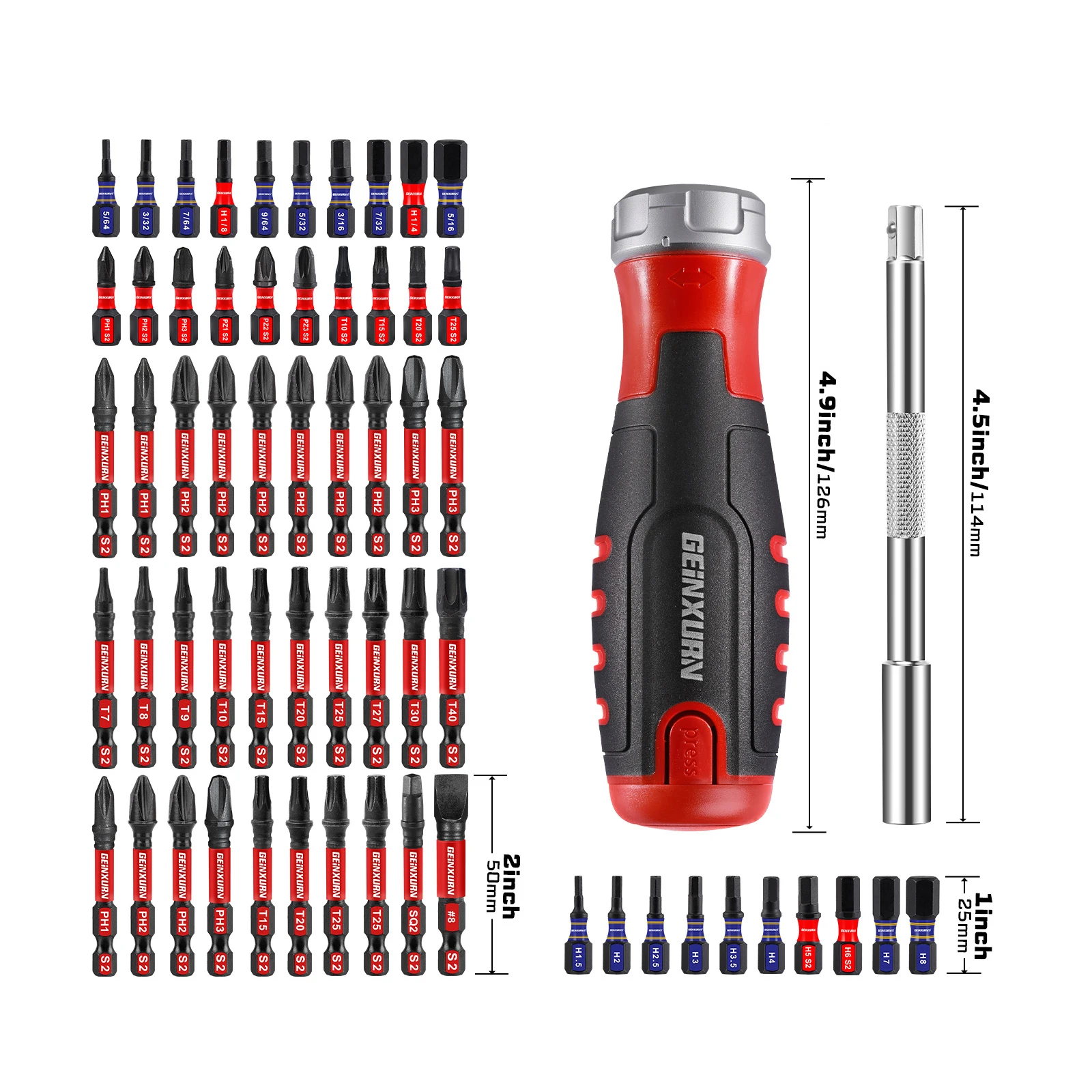 62-Piece Ratcheting Screwdriver Set with Bits 2 62-Piece Ratcheting Screwdriver Set with Bits - Image 2