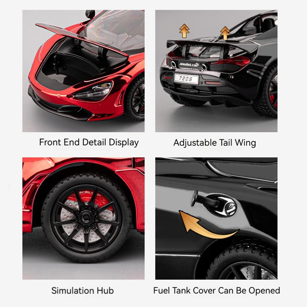 Red Alloy Diecast Sports Car Model 1:24 Scale 3 Red Alloy Diecast Sports Car Model 1:24 Scale - Image 3