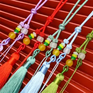 Pastel Pink Handwoven Tassel with Beads 12 Sf80ba334acd74eb1a30bae8d8cc17d89c