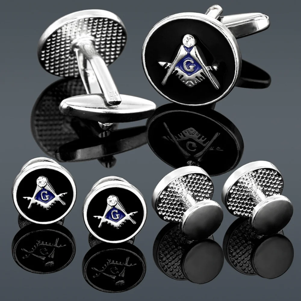 Masonic Cufflink Set with Shirt Studs 6 Masonic Cufflink Set with Shirt Studs - Image 6