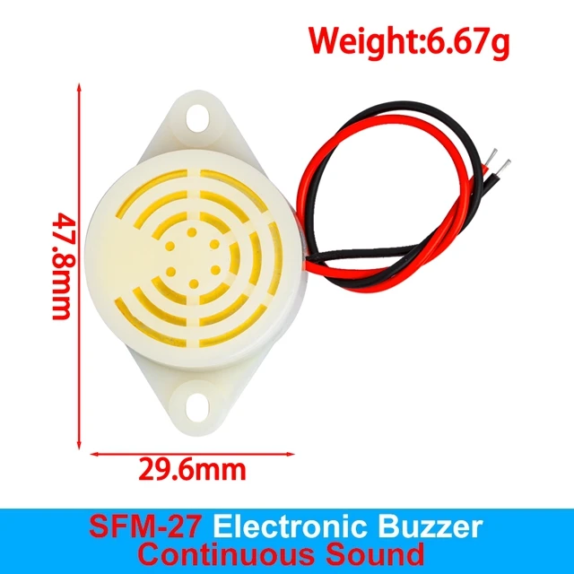 High-Decibel Electronic Alarm Buzzer 95dB, 3-24V 8 High-Decibel Electronic Alarm Buzzer 95dB, 3-24V - Image 8